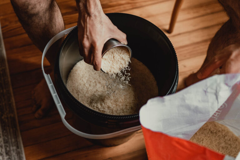 Hand Training With A Rice Bucket